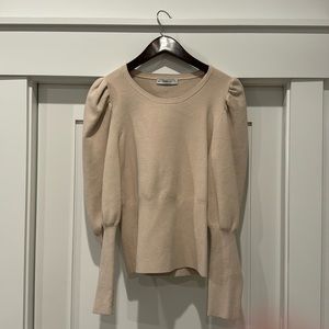 Tan Bubble Sleeve Zara Sweater - L